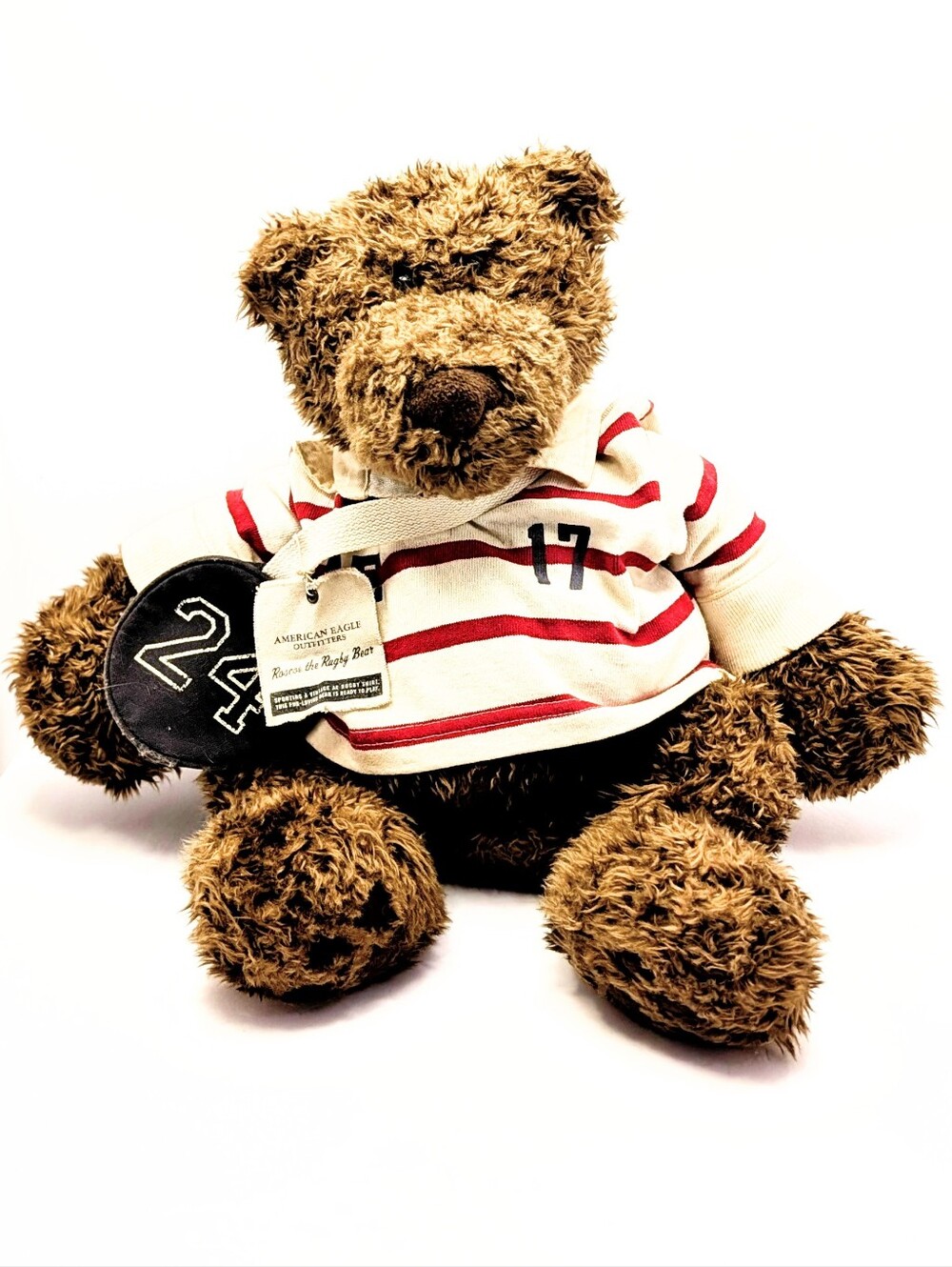 American Eagle Outfitters GUND Roscoe Rugby Bear Plush Duffel Bag